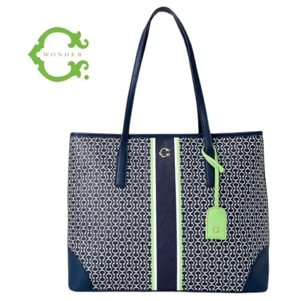 New with Tag C. Wonder Women’s Harlow Navy White Purse Tote Bag